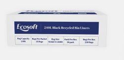 Ecosoft 240L Black Recycled Bin Liners