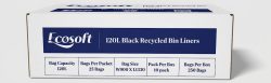 Ecosoft 120L Black Recycled Bin Liners