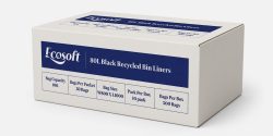 Ecosoft 80L Black Recycled Bin Liners