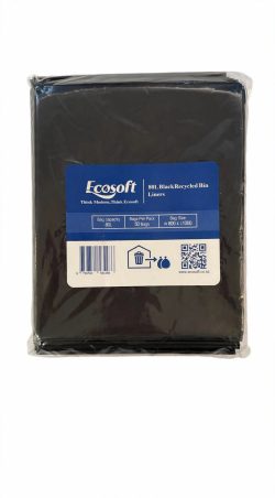Ecosoft 80L Rubbish Bag 30mu - 50 Bags/Pack